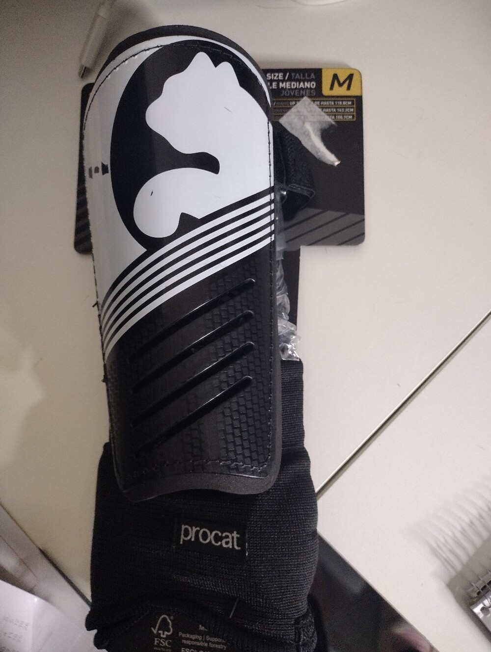 NWT Puma Procat Black & White Soccer Shin Guards & Ankle Socks